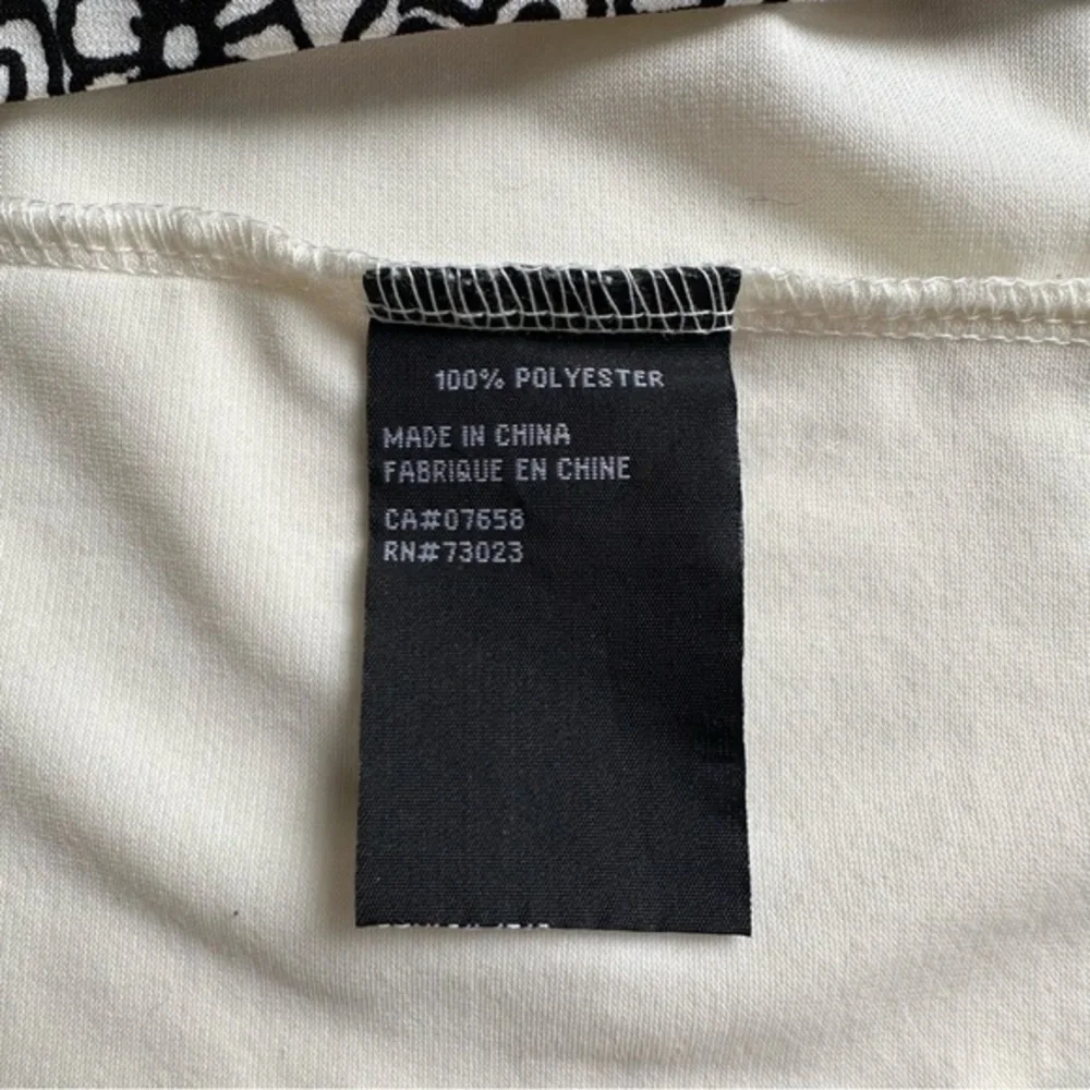 QED London Boho Tunic Top Dress White Black Paisley Flutter‎ Ruffle Sleeves - L - Picture 12 of 14